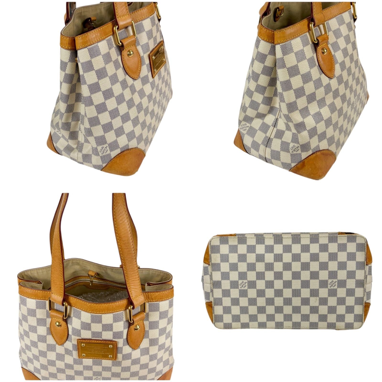 Louis Vuitton Damier Azur Leather Hampstead PM Tote Shoulder Bag — view 4