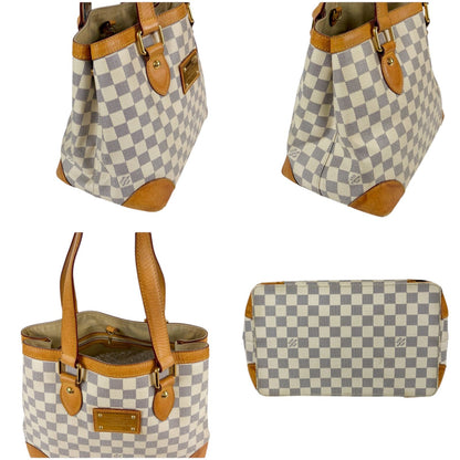 Louis Vuitton Damier Azur Leather Hampstead PM Tote Shoulder Bag — view 4