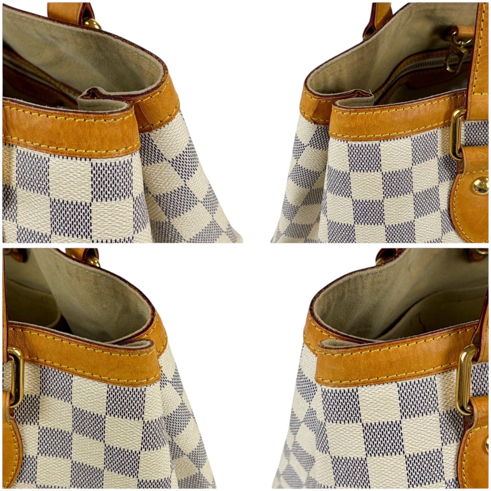 Louis Vuitton Damier Azur Leather Hampstead PM Tote Shoulder Bag — view 5