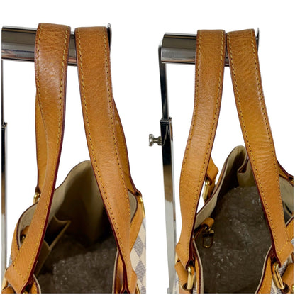 Louis Vuitton Damier Azur Leather Hampstead PM Tote Shoulder Bag — view 7