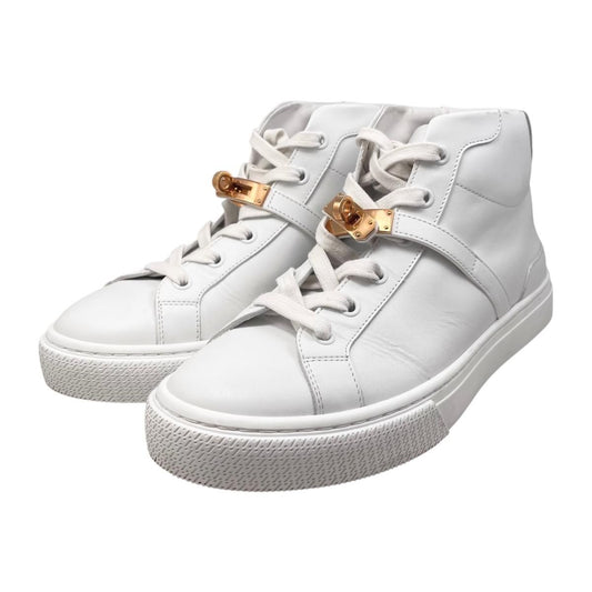 Hermes Sneakers Daydream Calf Leather Kelly Buckle White Pink Gold 37.5