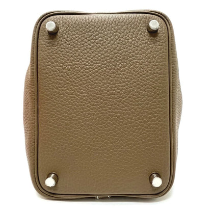 Hermes Handbag Picotin Lock PM 18 PM Taurillon Clemence Etoupe — view 5