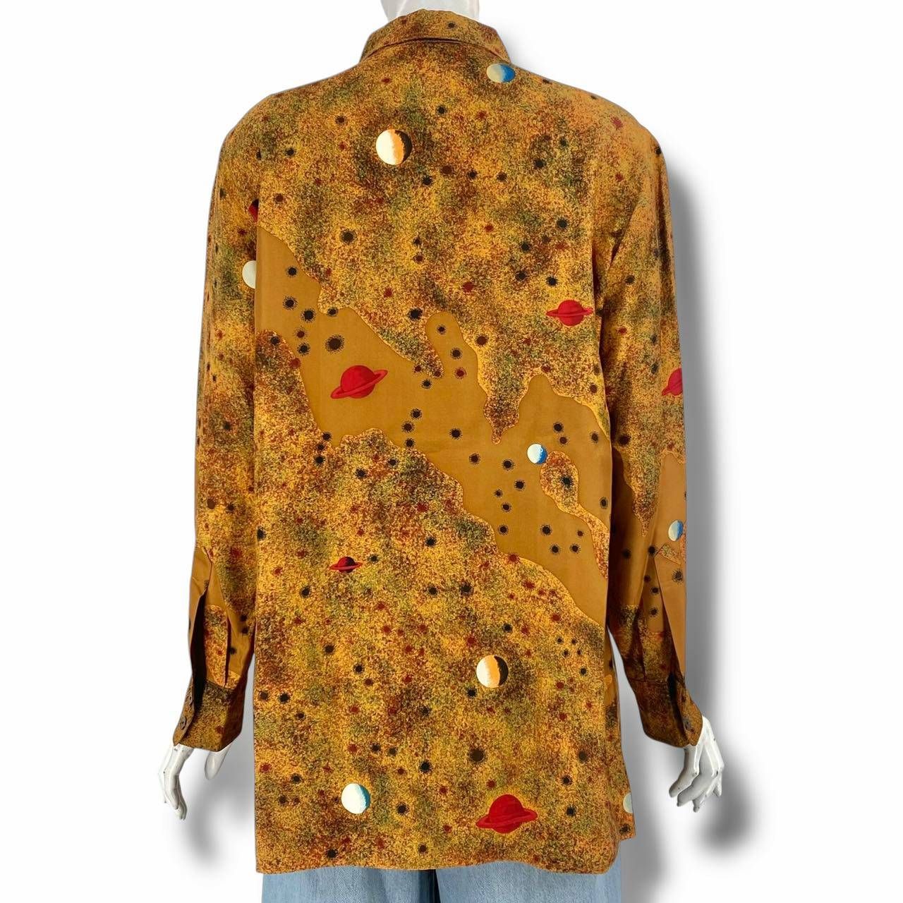 Hermes Top Silk Galaxy Cosmic Pattern Martin Margiela Era Shirt Multi Color 38 — view 2