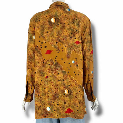 Hermes Top Silk Galaxy Cosmic Pattern Martin Margiela Era Shirt Multi Color 38 — view 2