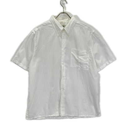 Hermes Button Down Short Sleeve Shirt Linen Blend White