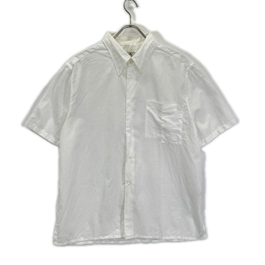 Hermes Button Down Short Sleeve Shirt Linen Blend White