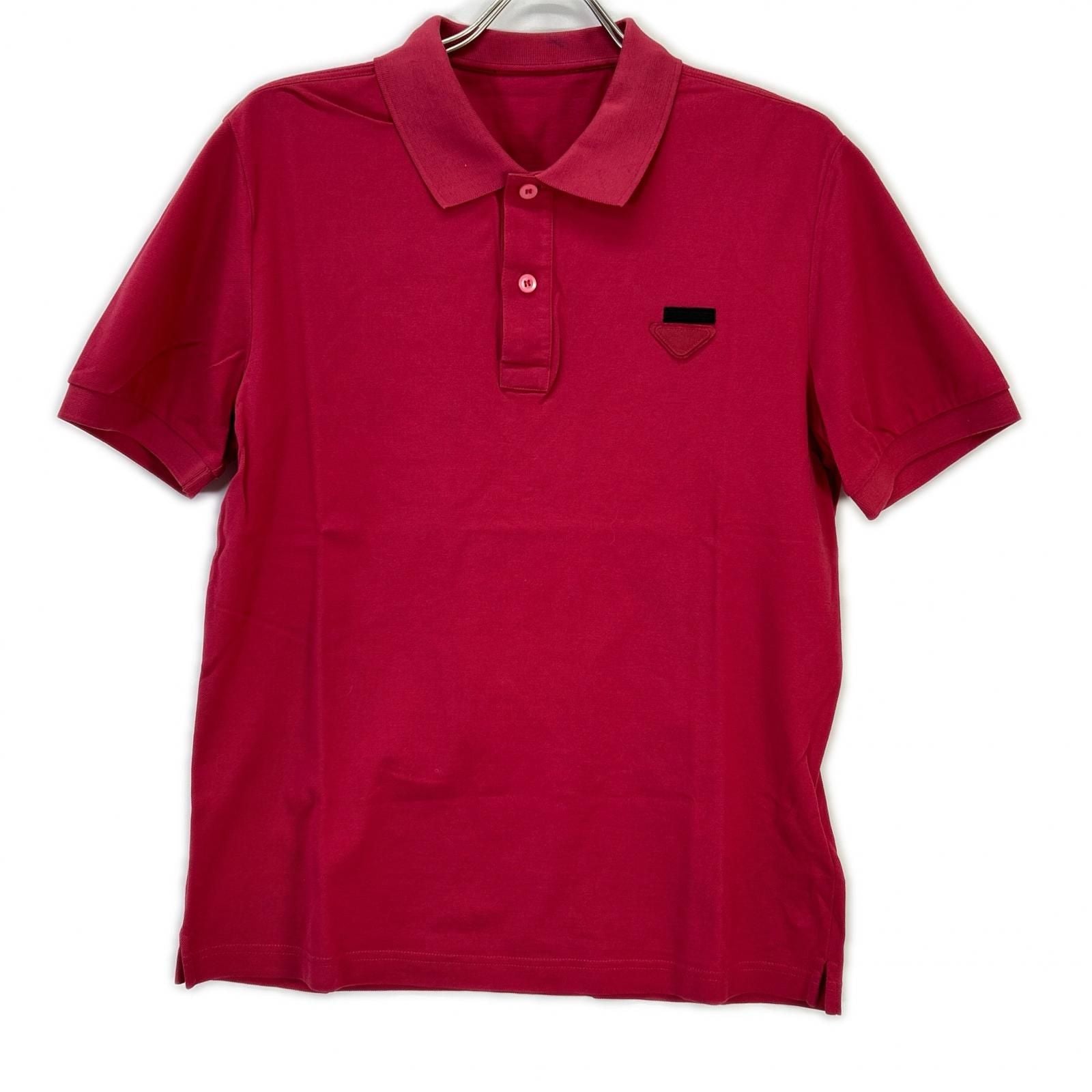 Prada Triangle Logo Red Polo