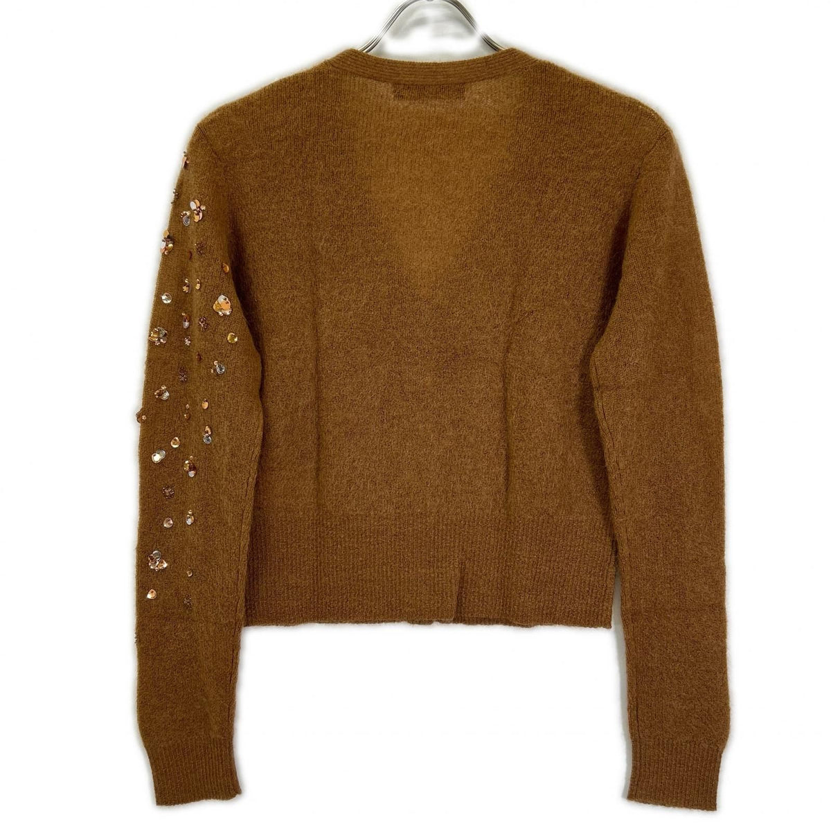 Max Mara Studio 6 75 Brown Sequin Mohair Cardigan — view 2