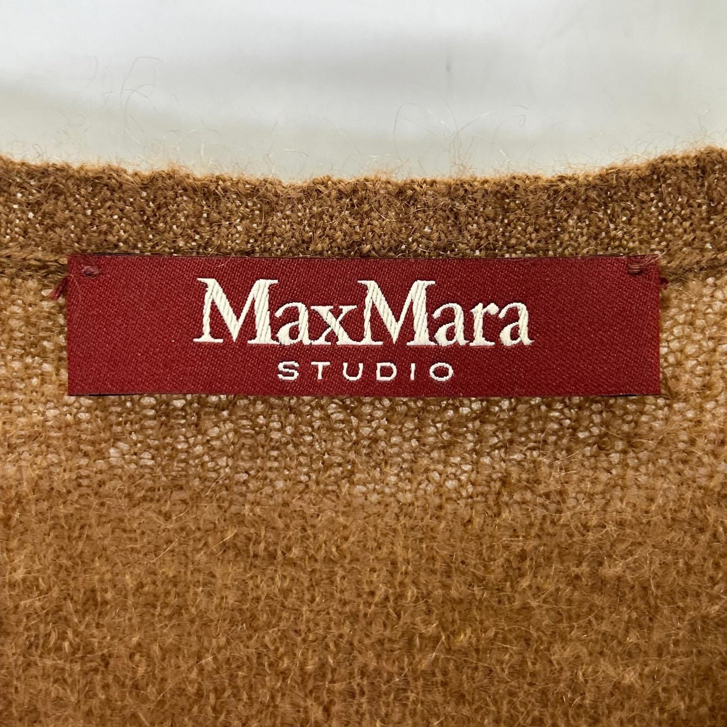 Max Mara Studio 6 75 Brown Sequin Mohair V-neck — view 3