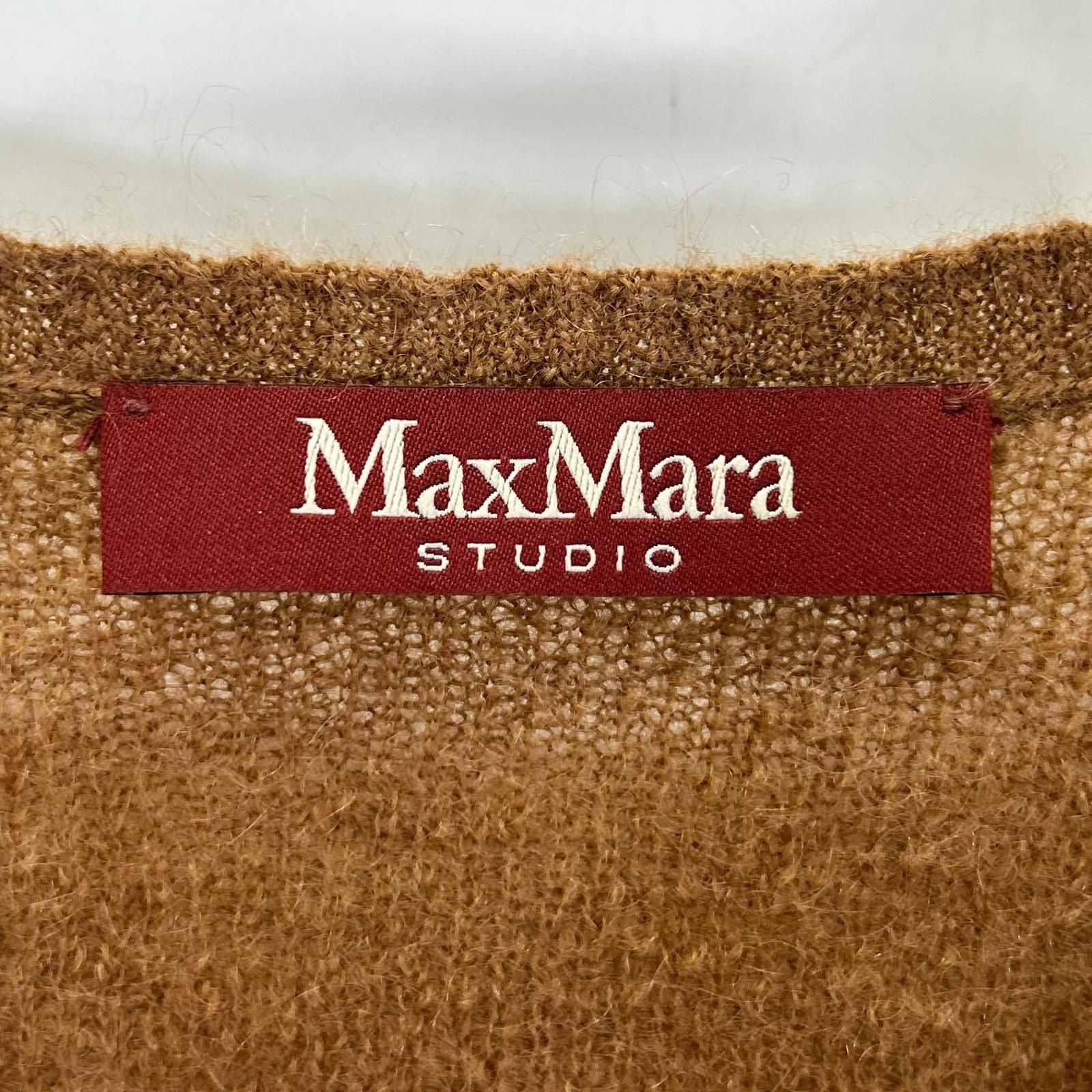 Max Mara Studio 6 75 Brown Sequin Mohair V-neck — view 3