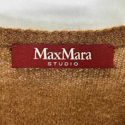 Max Mara Studio 6 75 Brown Sequin Mohair V-neck — view 3