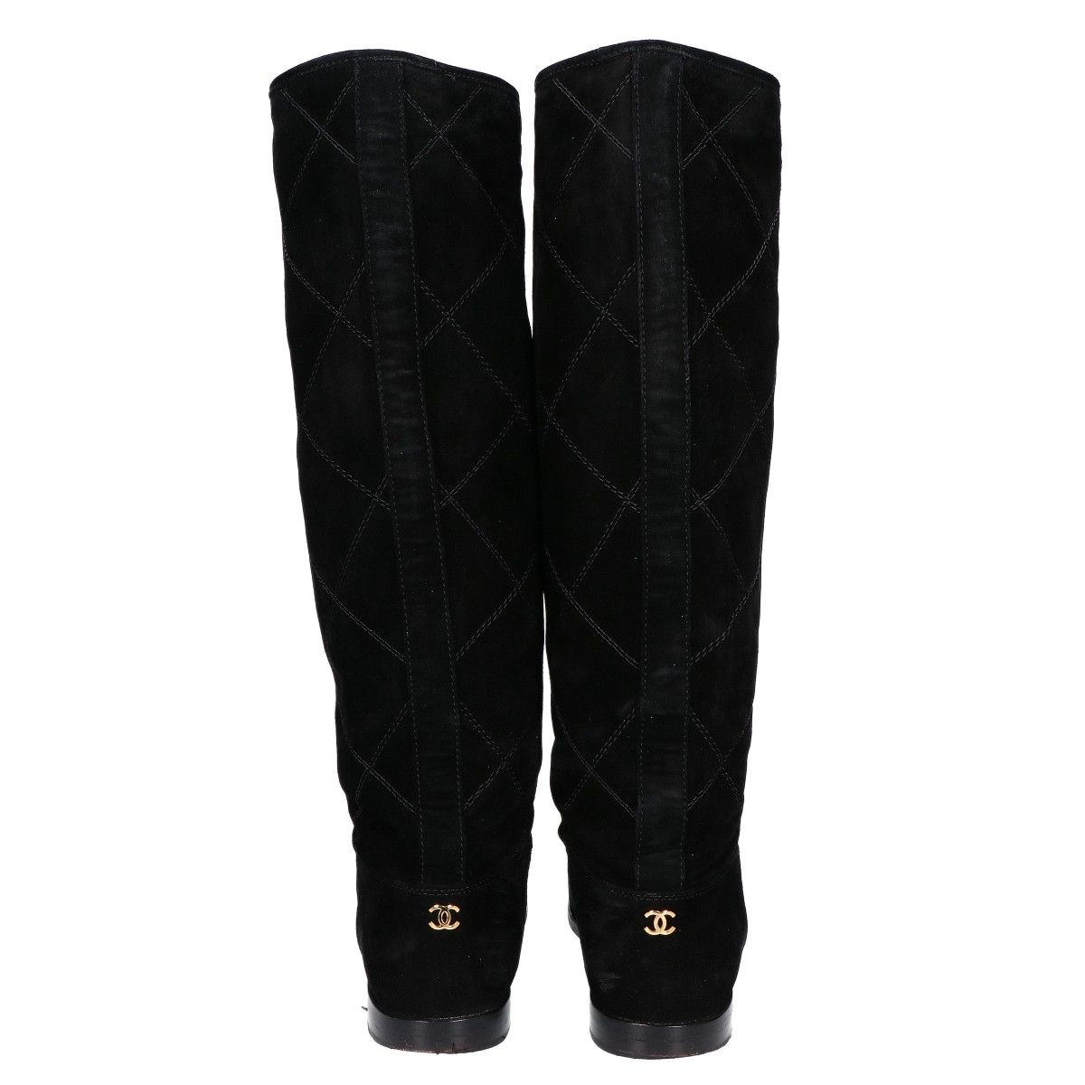Chanel CC Logo Suede Long Boots — view 3