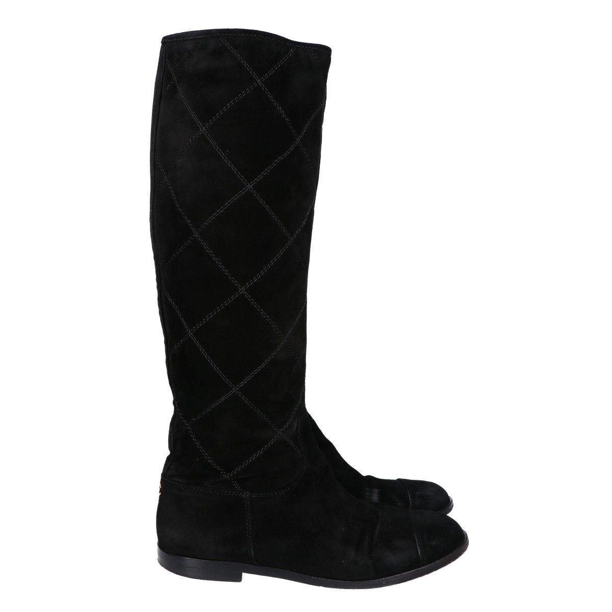 Chanel CC Logo Suede Long Boots — view 4