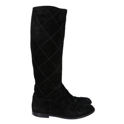 Chanel CC Logo Suede Long Boots — view 4