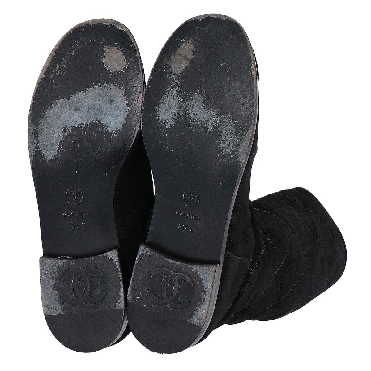 Chanel CC Logo Suede Long Boots — view 6