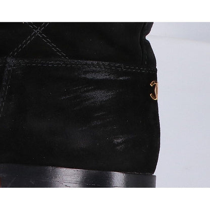 Chanel CC Logo Suede Long Boots — view 7