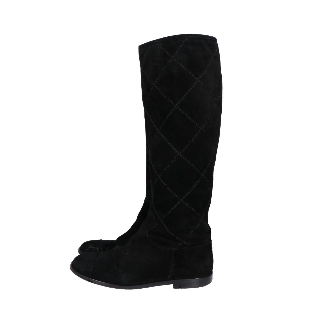 Chanel CC Logo Suede Long Boots — view 2