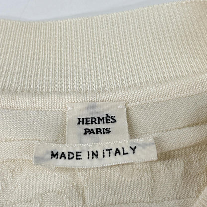 Hermes Off White Silk Blend Cardigan 42 — view 4