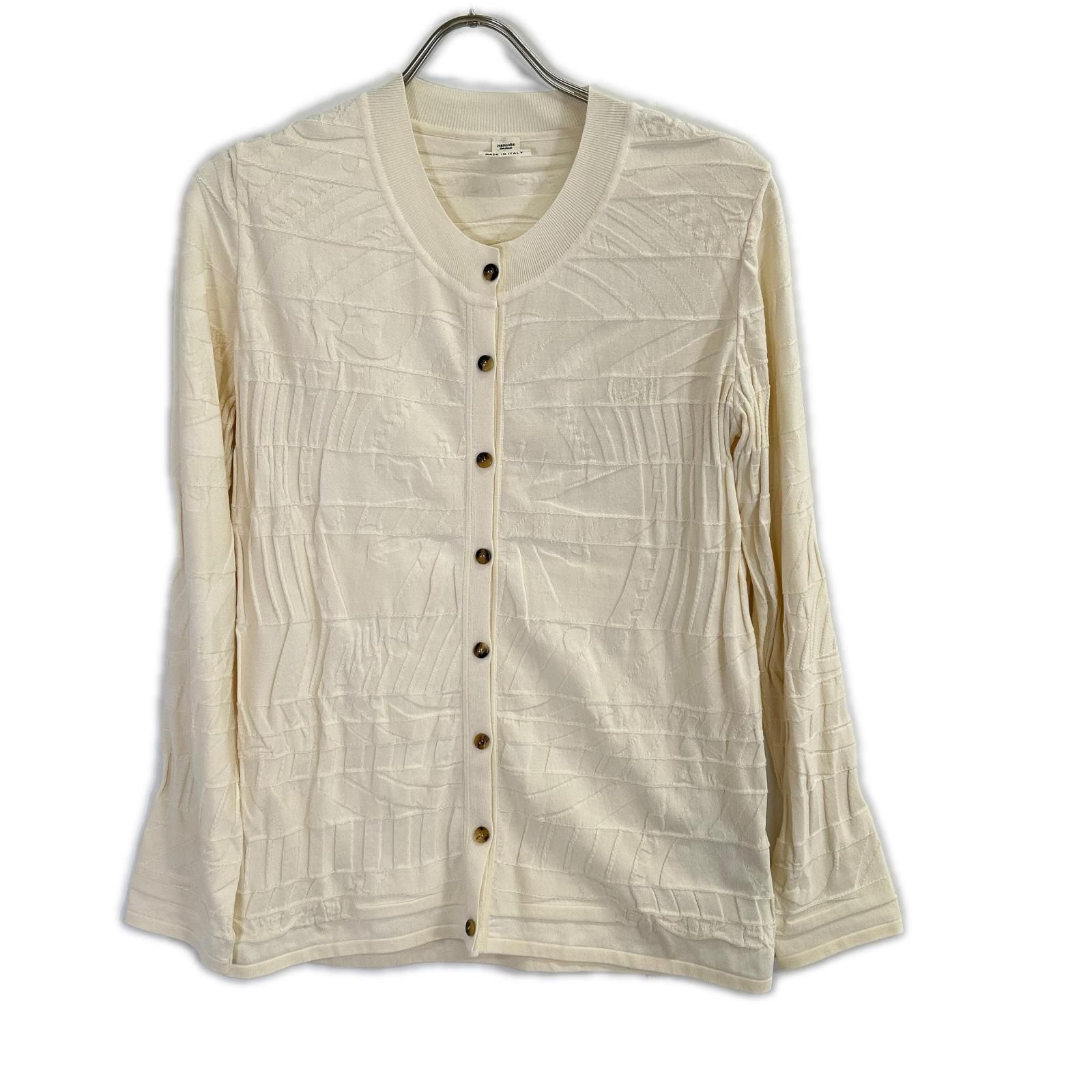 Hermes Off White Silk Blend Cardigan 42
