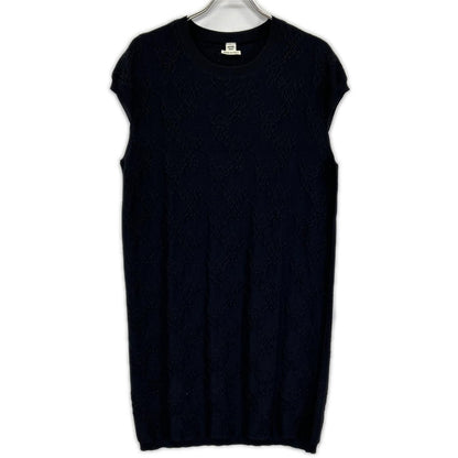 Hermes Black Cashmere Silk Sleeveless Knit Dress 42