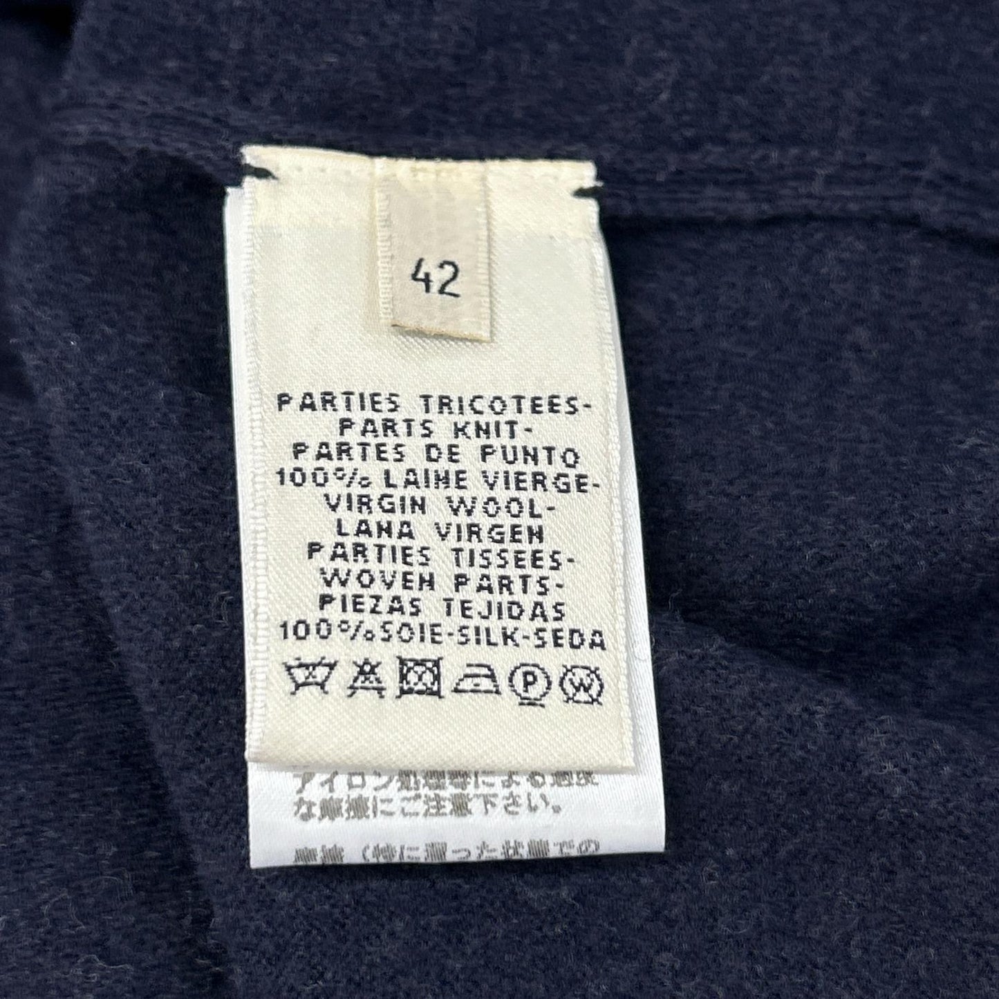 Hermes Navy Silk Contrast Layered Cardigan Solded 42 — view 4