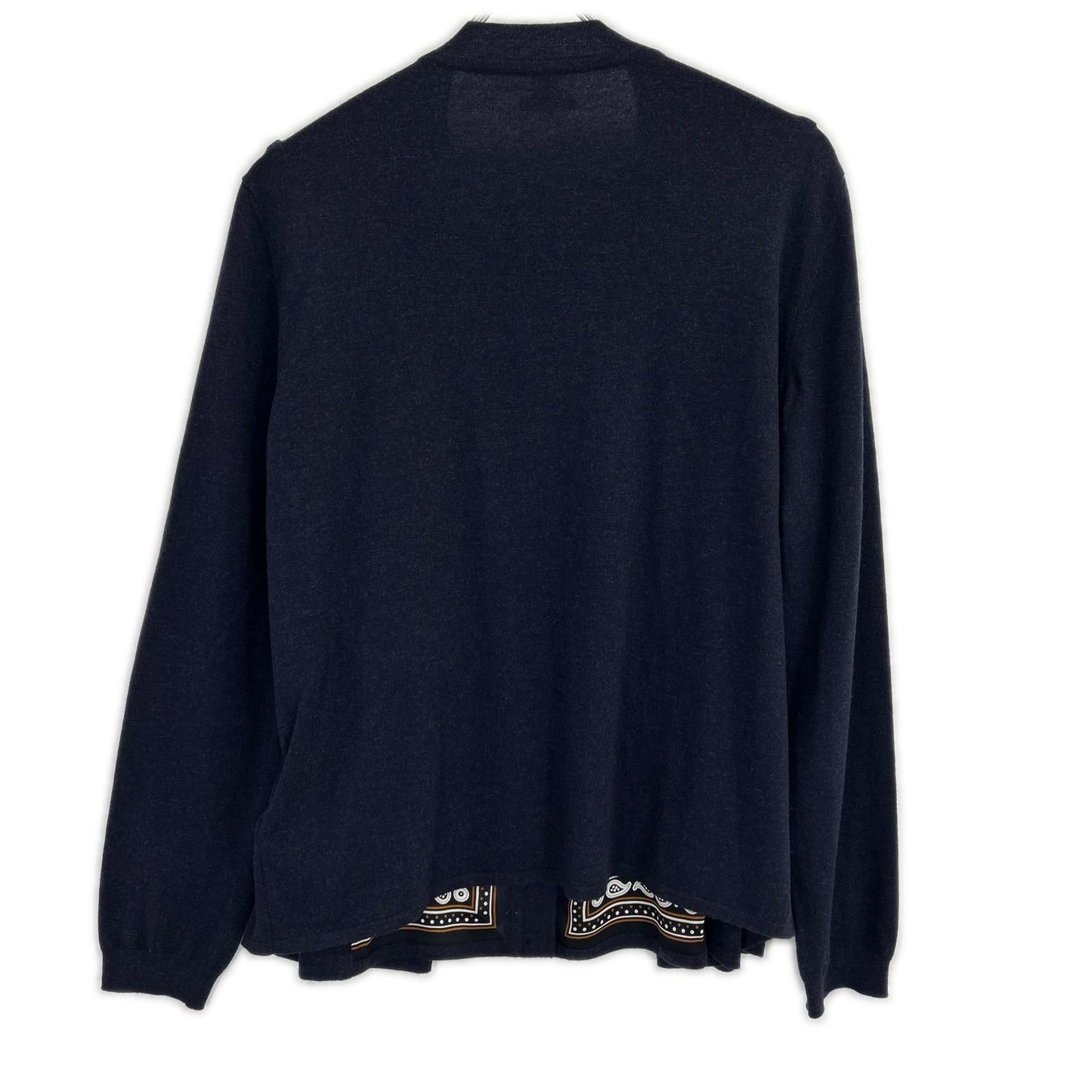 Hermes Navy Silk Contrast Layered Cardigan Solded 42 — view 2