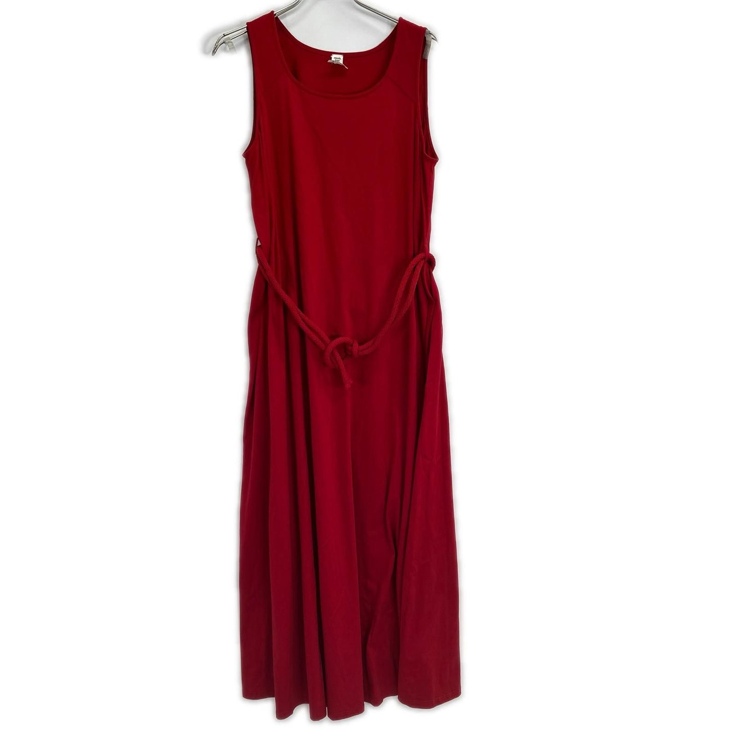Hermes Red Belt Sleeveless Dress 44