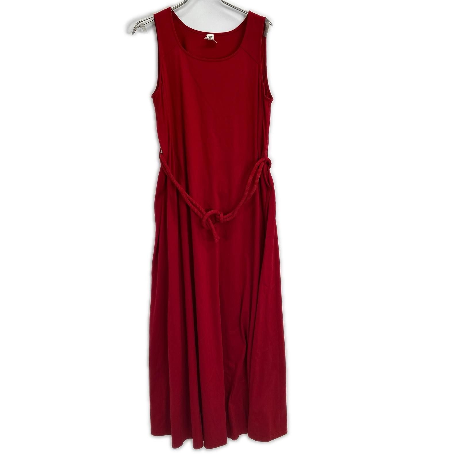 Hermes Red Belt Sleeveless Dress 44