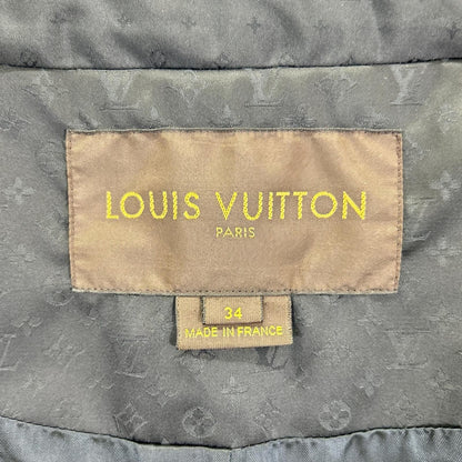 Louis Vuitton 09 Black Monogram Pattern Belted Half Trench Coat 34 — view 4