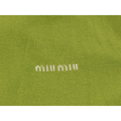 Miu Miu Cashmere Silk Logo Collared Knit Cardigan 38 — view 6
