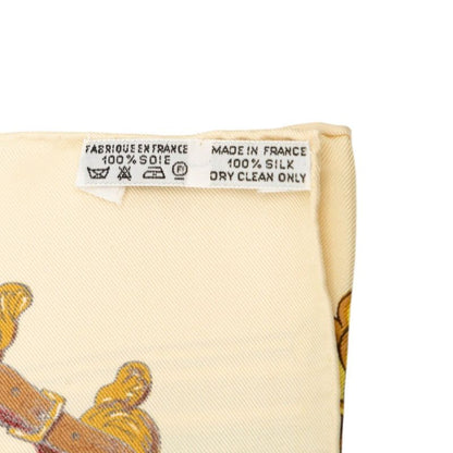Hermes Carre 90 Musee Museum Scarf Beige Silk — view 7