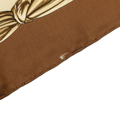 Hermes Carre 90 Etriers Armor Scarf Brown Silk — view 7