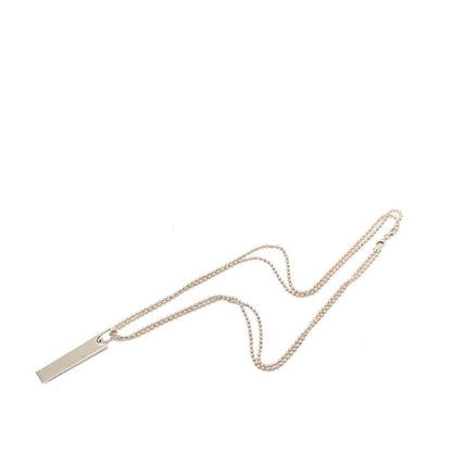 Gucci Double Ball Chain Logo Plate Pendant Silver — view 3