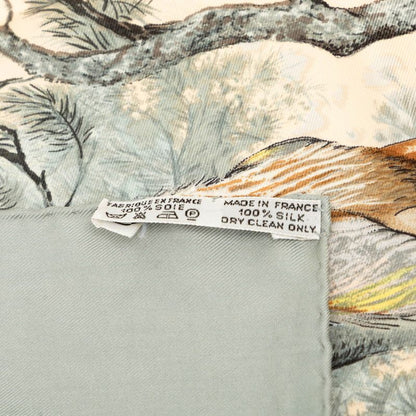Hermes Carre 90 Halte en Camargue Rest in the Scarf Gray Ivory Silk — view 8