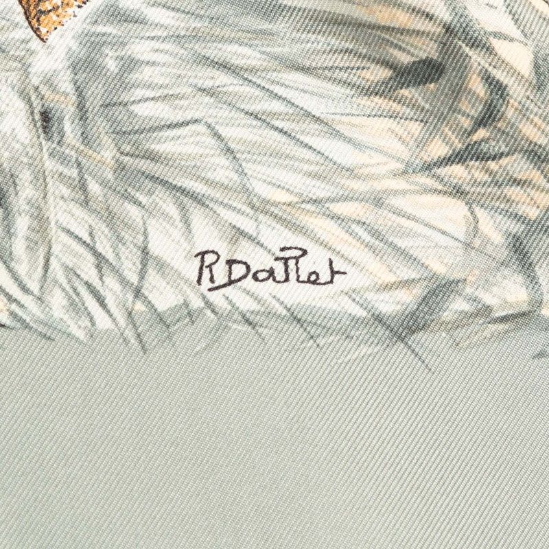 Hermes Carre 90 Halte en Camargue Rest in the Scarf Gray Ivory Silk — view 6