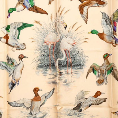 Hermes Carre 90 Halte en Camargue Rest in the Scarf Gray Ivory Silk — view 2
