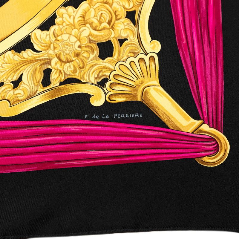 Hermes Carre 90 Etriers Stirrup Scarf Black Silk — view 5