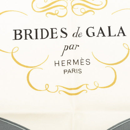 Hermes Carre 90 Brides de Gala Ceremonial Bridle Scarf Light Blue White Silk — view 3