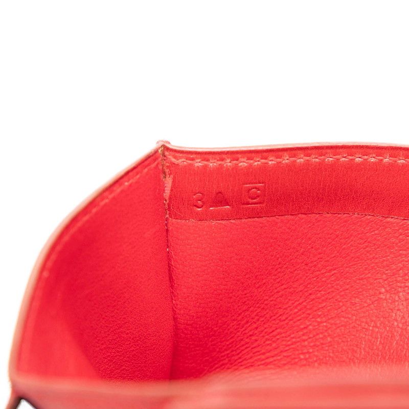 Hermes Jura Compact Trifold Wallet Red Box Calf — view 7