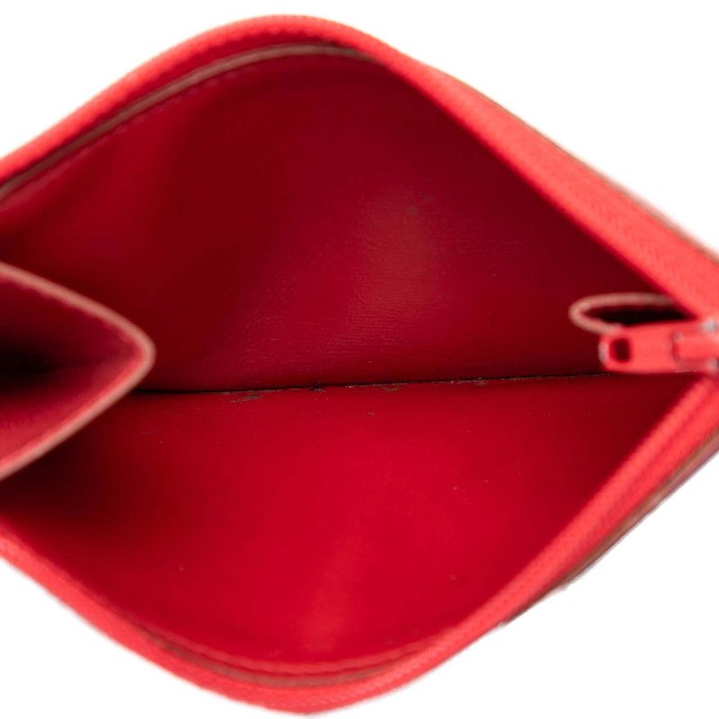 Hermes Jura Compact Trifold Wallet Red Box Calf — view 4