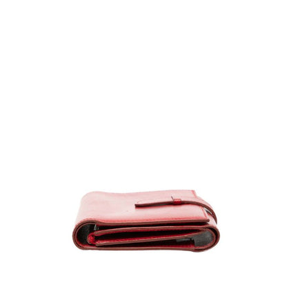 Hermes Jura Compact Trifold Wallet Red Box Calf — view 3
