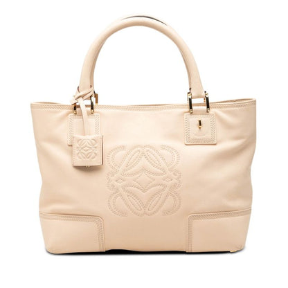 Loewe Anagram Justa Tote Beige Leather