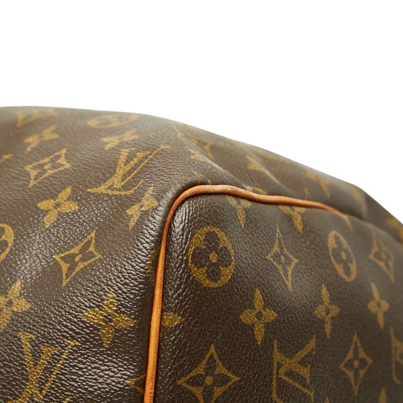 Louis Vuitton Monogram Keepall 45 Boston Bag Brown Leather — view 4