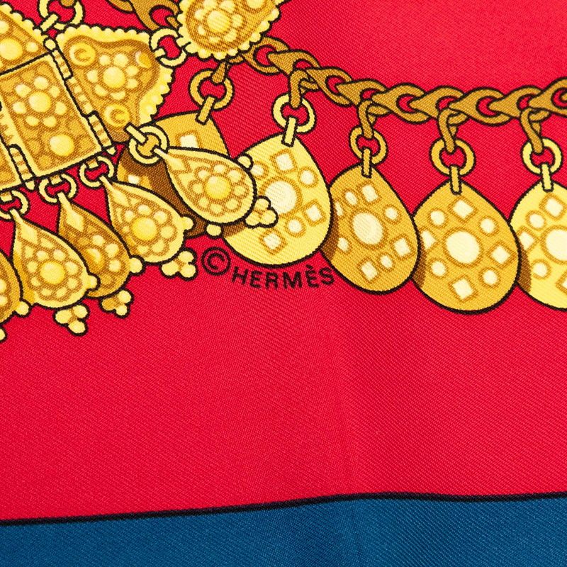 Hermes Carre 90 Kosmima Scarf Red Blue Silk — view 5