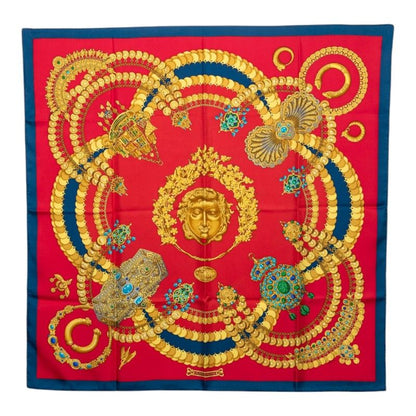Hermes Carre 90 Kosmima Scarf Red Blue Silk