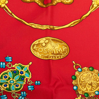 Hermes Carre 90 Kosmima Scarf Red Blue Silk — view 4