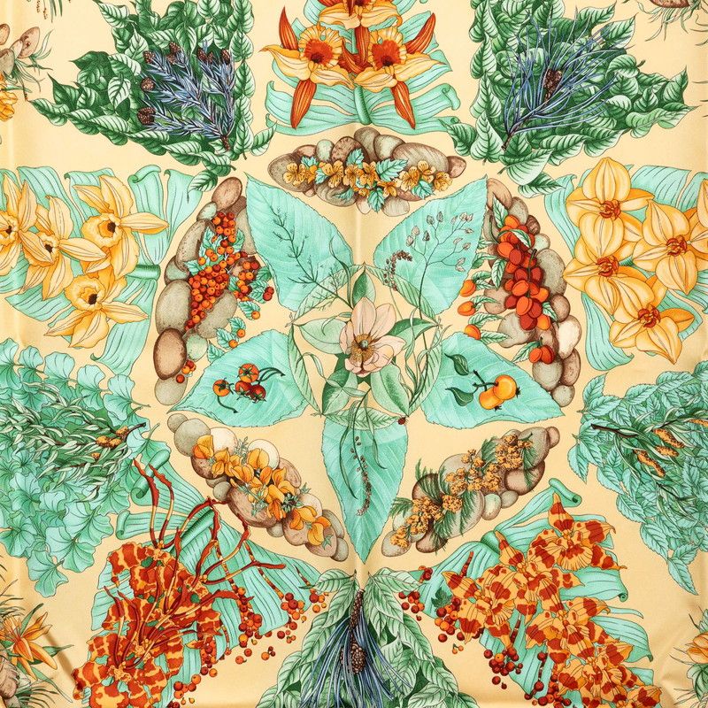 Hermes Carre 90 Pythagore Pythagoras Scarf Beige Multicolor Silk — view 2