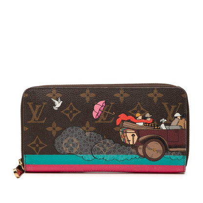 Louis Vuitton Monogram Ivacion Zippy Wallet Zip Around Brown Leather