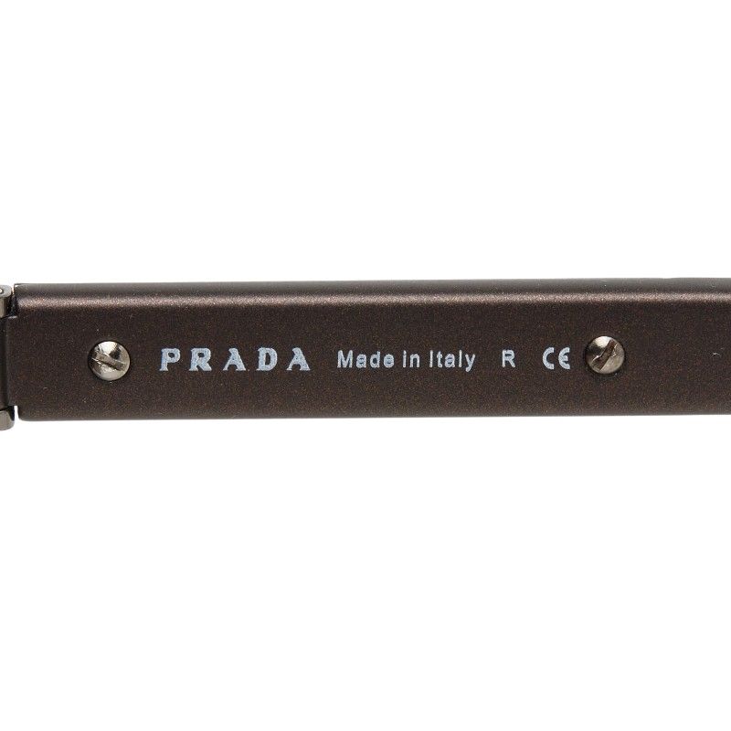 Prada Logo Sunglasses Brown Silver Acetate Metal Eyewear — view 6
