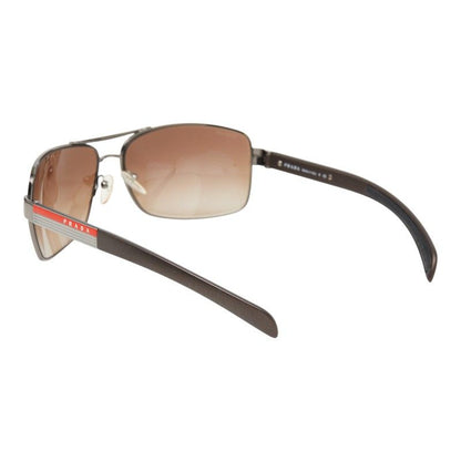 Prada Logo Sunglasses Brown Silver Acetate Metal Eyewear — view 2